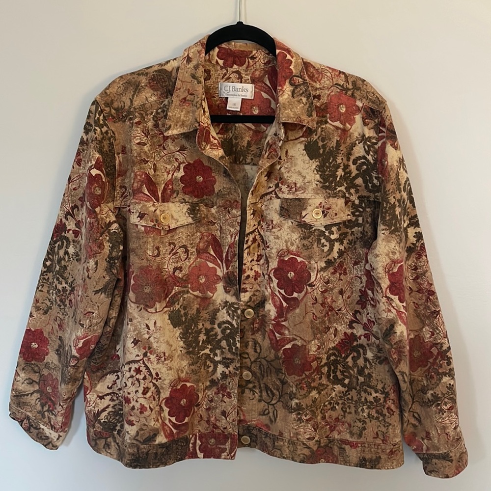 CJ Banks Floral Jacket Size 1X